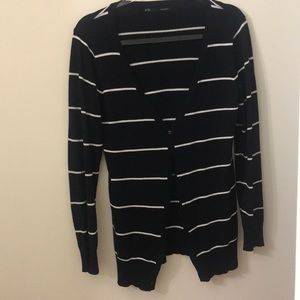 black and white striped cardigan